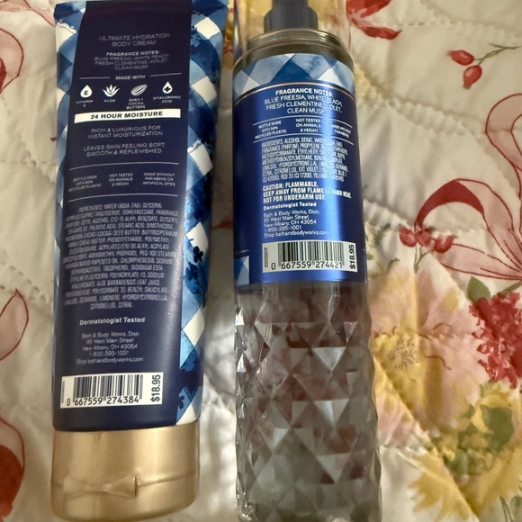 Bath & Body Works Gingham Blue and White Set - Picture 2 of 2